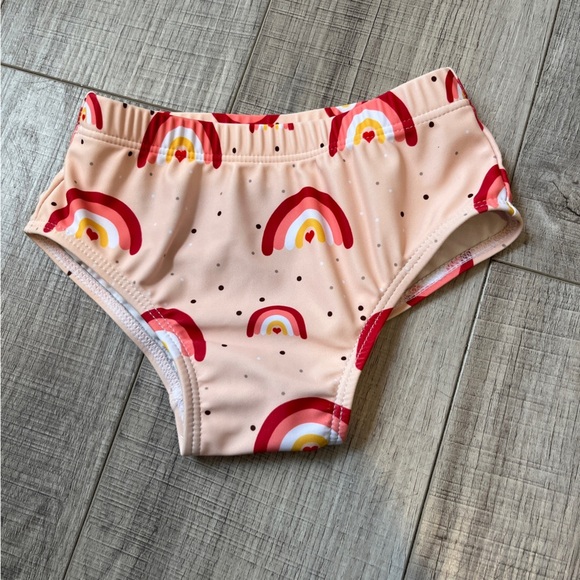 Younger Tree Toddler Baby Girls 2PCS Swimsuit - Summer Sleeveless Rainbow 6-12M - Picture 6 of 10